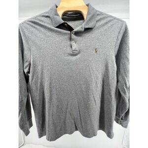 Polo Ralph Lauren Men's Gray Long Sleeve Polo Shirt XL TALL Embroidered Pony